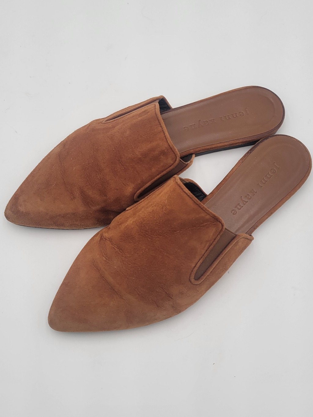Jenni Kayne Suede Mule Flats Women's Shoes Made In Italy 37 Us 6.5